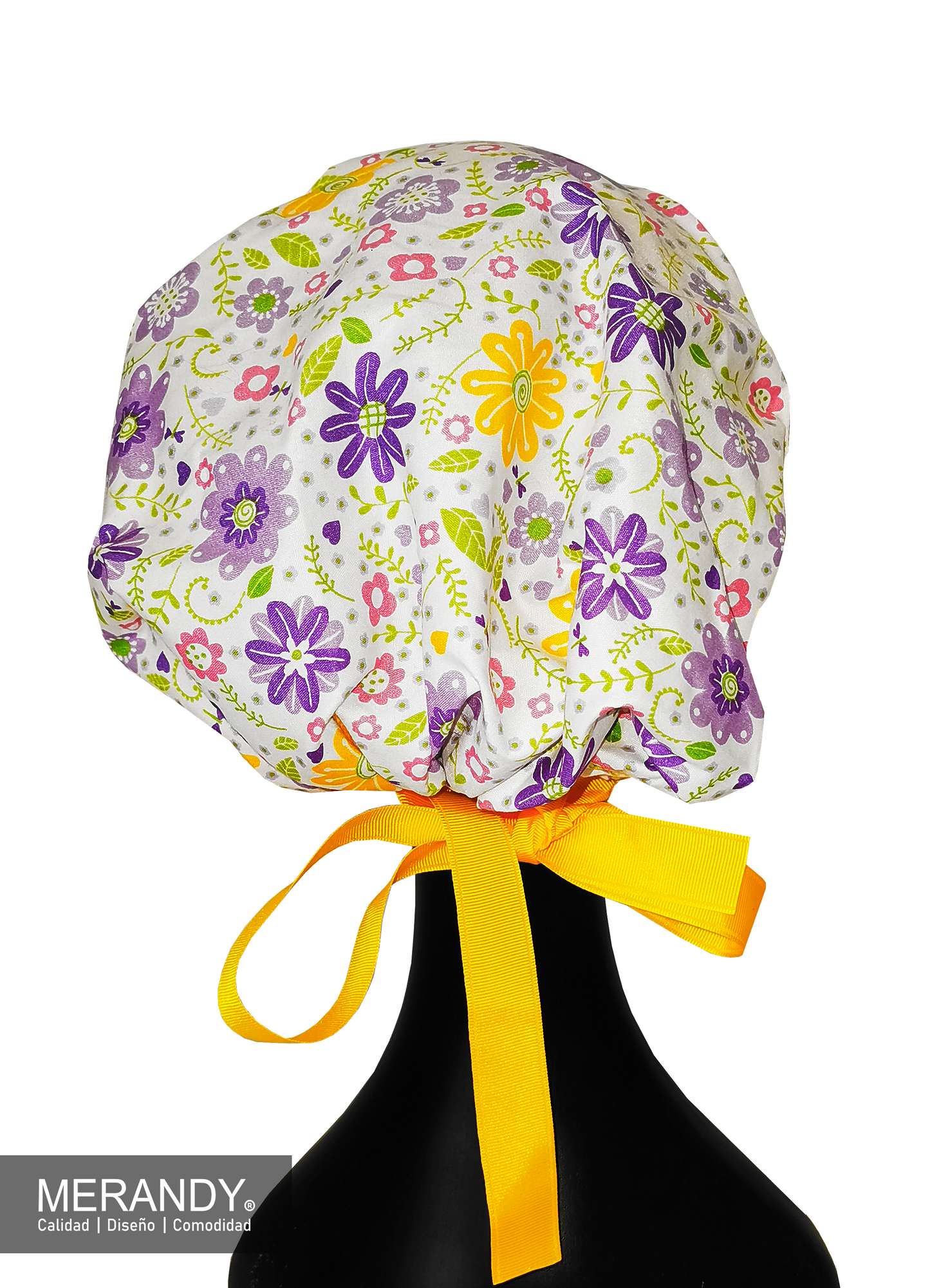 Cofia para Dama Flores Moradas