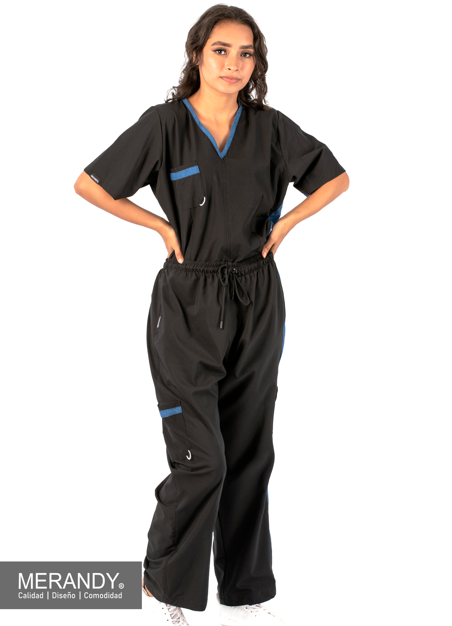 Scrub Lineal Con Detalles Color Mezclilla Antifluido Dama