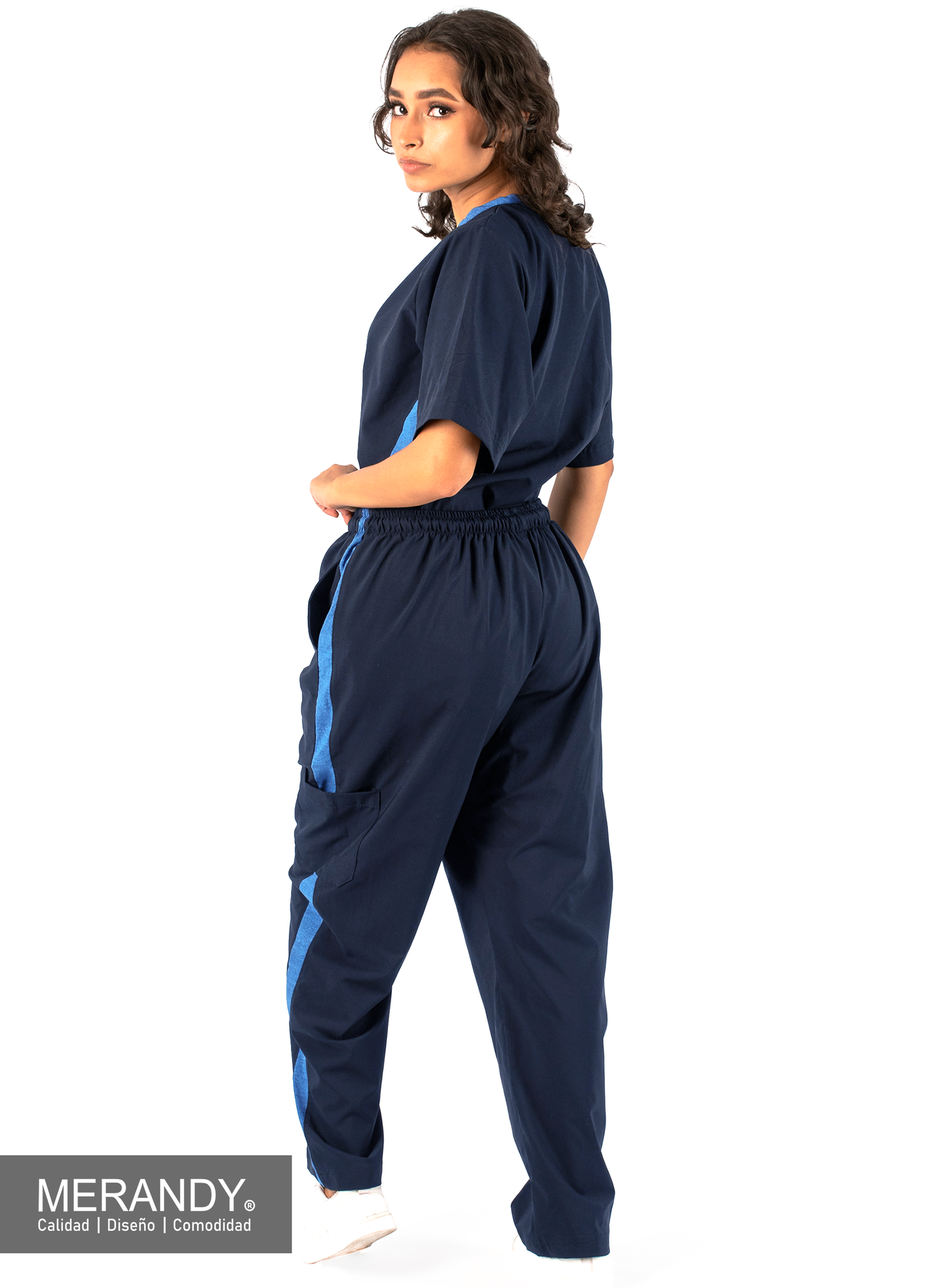 Scrub Lineal Dos Azules Antifluido Dama