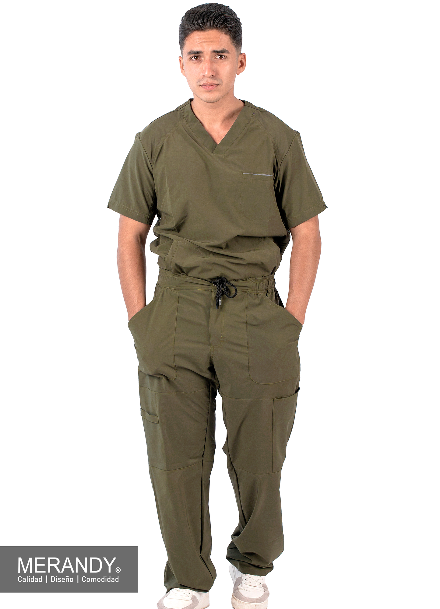 Scrub Madness Verde Militar Antifluido Caballero