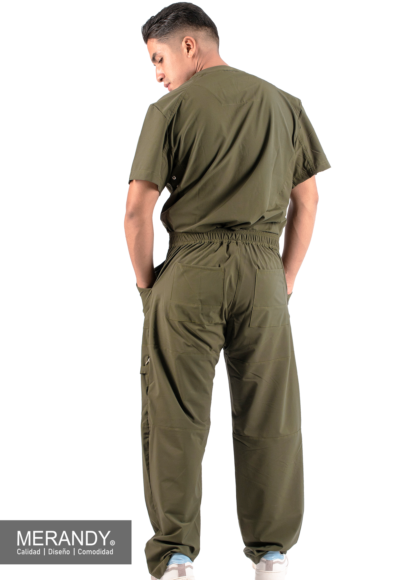 Scrub Madness Verde Militar Antifluido Caballero